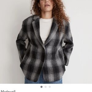 Plaid Black and Gray Women's Jacket